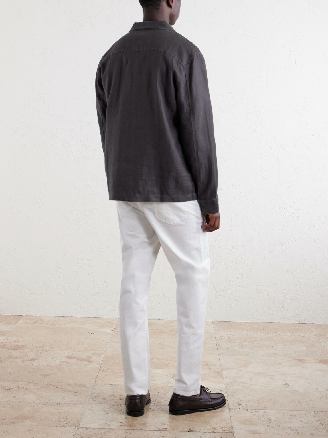 Onia - Herringbone Linen Overshirt - Brown