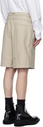 C2H4 Beige Intellectual Tailored Shorts