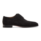 Christian Louboutin Black Suede Cousin Charles Derbys