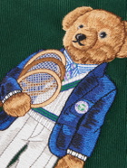 Polo Ralph Lauren - <ul> <li>Wimbledon Embroidered Leather-Trim Medium Cotton Tote Bag</li> </ul>