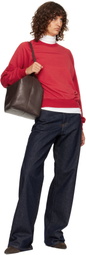 BY FAR Brown Maxi Bea Creased Leather Bag