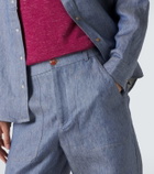 God's True Cashmere Linen denim straight pants with carnelian