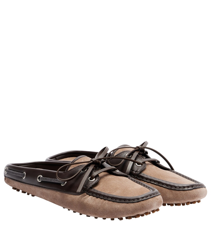 Photo: Brunello Cucinelli Monili suede mules