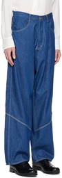 Sulvam Blue Paneled Jeans