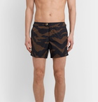 TOM FORD - Slim-Fit Short-Length Zebra-Print Swim Shorts - Brown