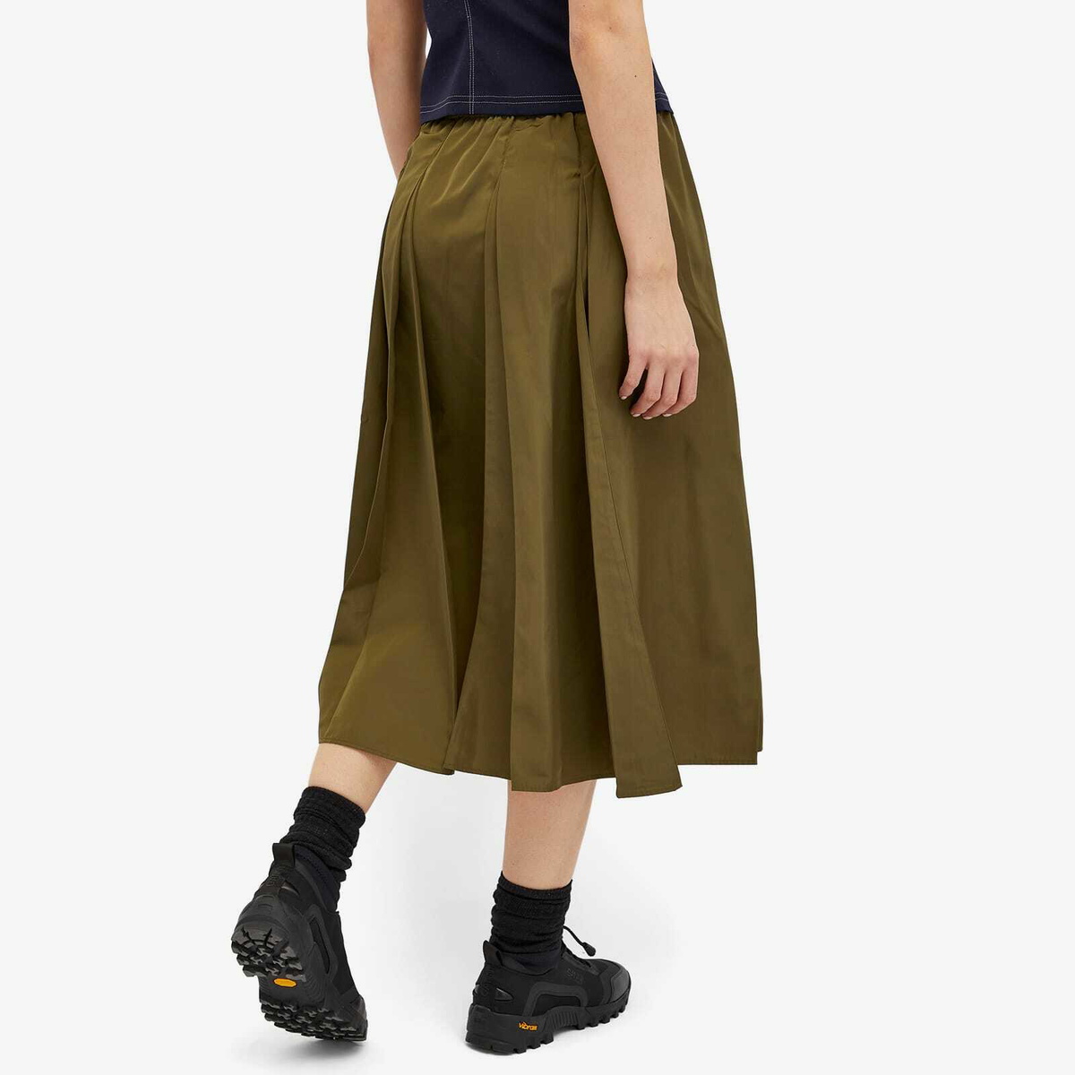Wood Wood Women's Delfina Tech Midi Skirt in Pitch-Dark