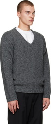 OUR LEGACY Gray Link V-Neck Sweater