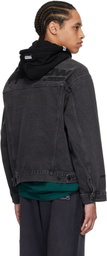 AAPE by A Bathing Ape Black 'AAPE Now' Light Weight Denim Jacket