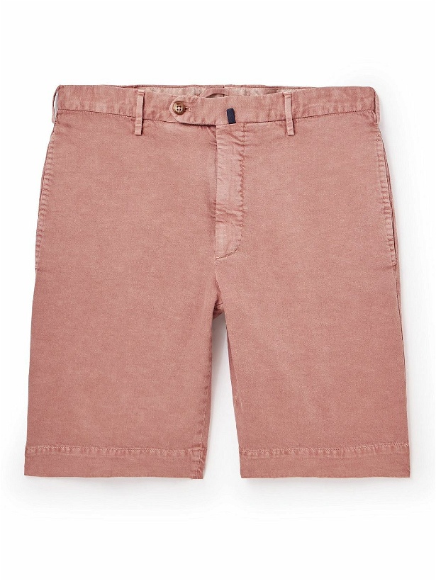 Photo: Incotex - Straight-Leg Cotton-Blend Twill Shorts - Pink