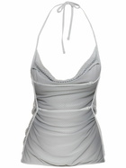 WEWOREWHAT Sequined Cowl Neck Top