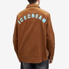 ICECREAM Men's Needle Cord Shirt in Brown