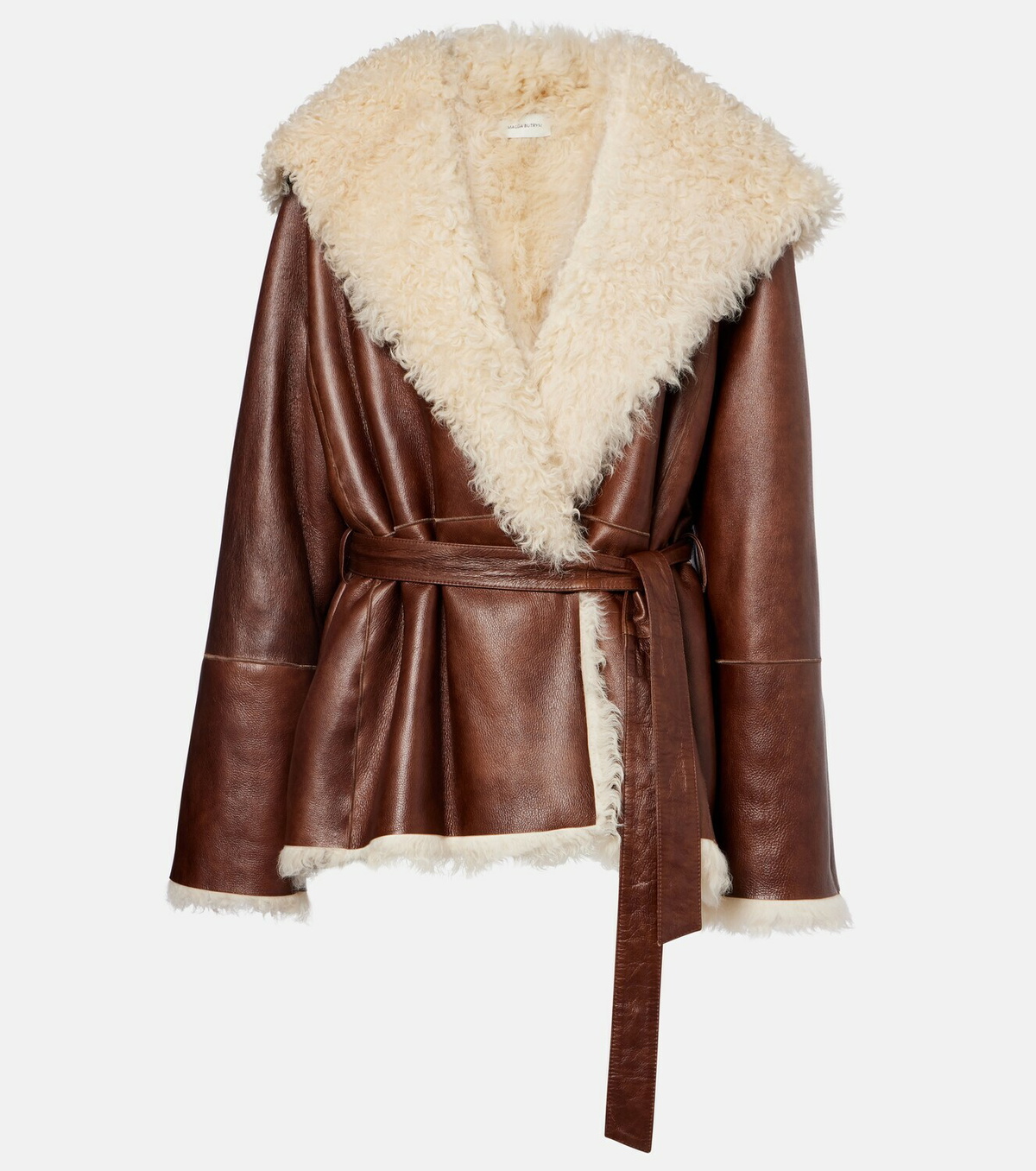 Magda Butrym Shearling-trimmed leather jacket