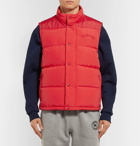 Burberry - Slim-Fit Logo-Embroidered Quilted Nylon Down Gilet - Men - Red