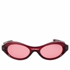 Le Specs x No Problemo Vortex Deux Sunglasses in Dark Cherry/Crimson Tint 