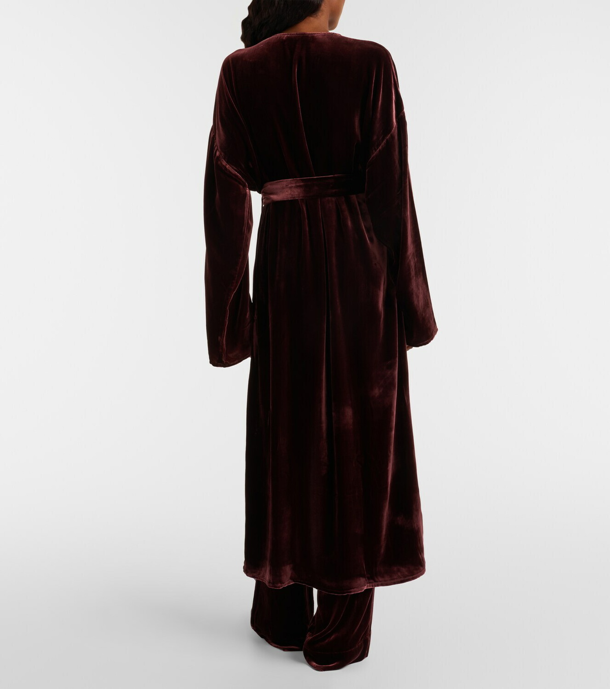 Asceno Belted velvet midi dress
