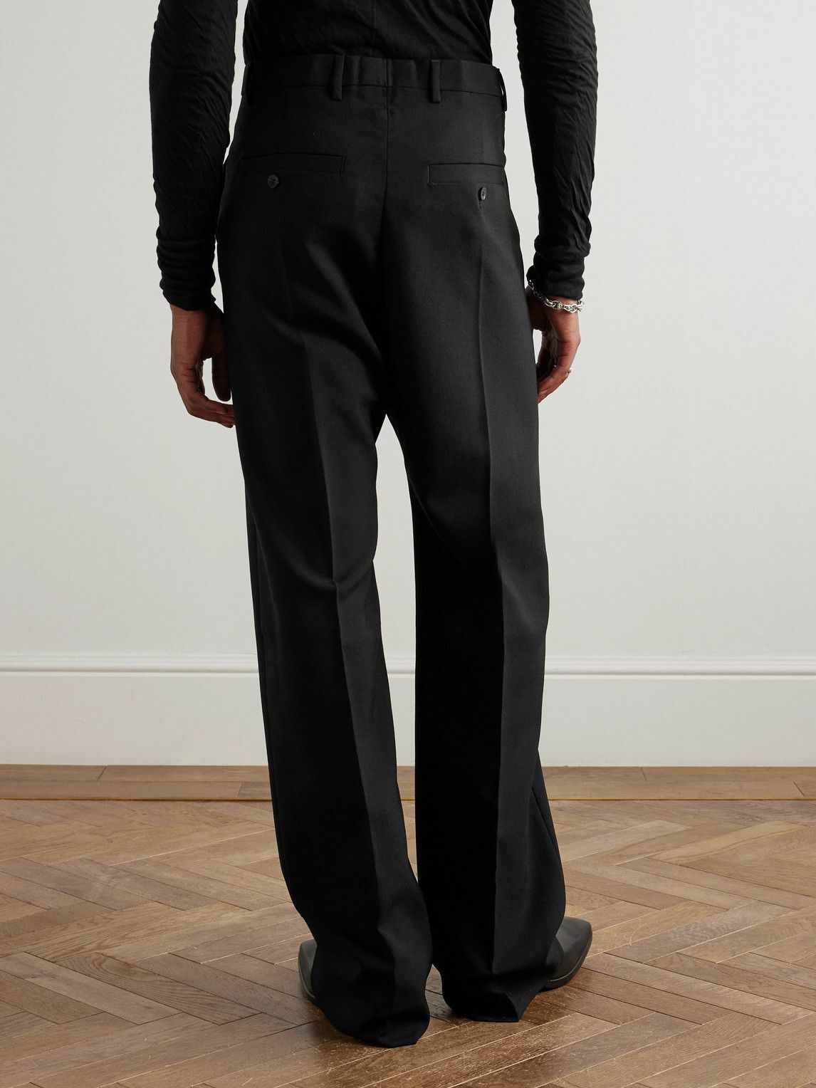 Rick Owens - Geth Straight-Leg Grain de Poudre Wool Trousers - Black
