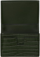 TOM FORD Green Printed Croc Card Holder