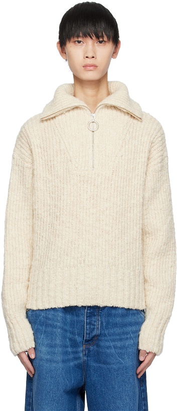 Photo: AMI Paris Off-White Textured Sweater