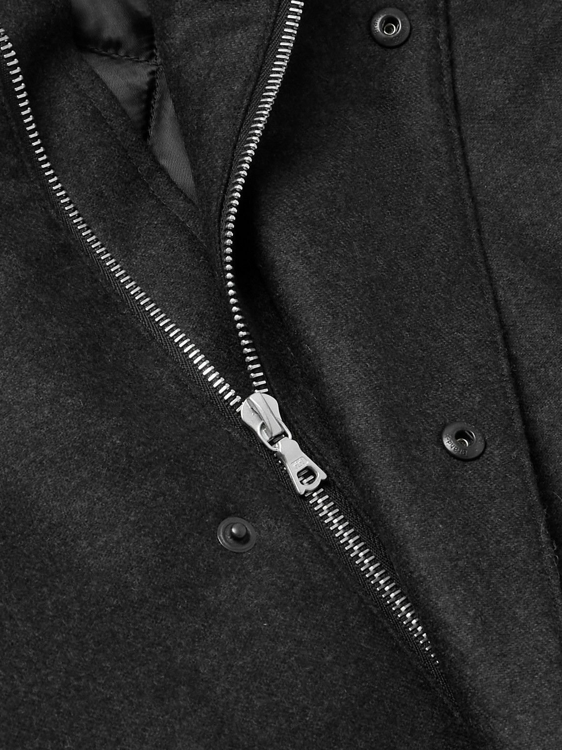 Auralee - Oversized Padded Wool Coat - Black