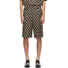 Burberry Black and Beige Check Dan Shorts