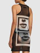 JEAN PAUL GAULTIER Eye Printed Mesh Short Dress