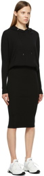 TOM FORD Black Cashmere Hoodie Mid-Length Dress