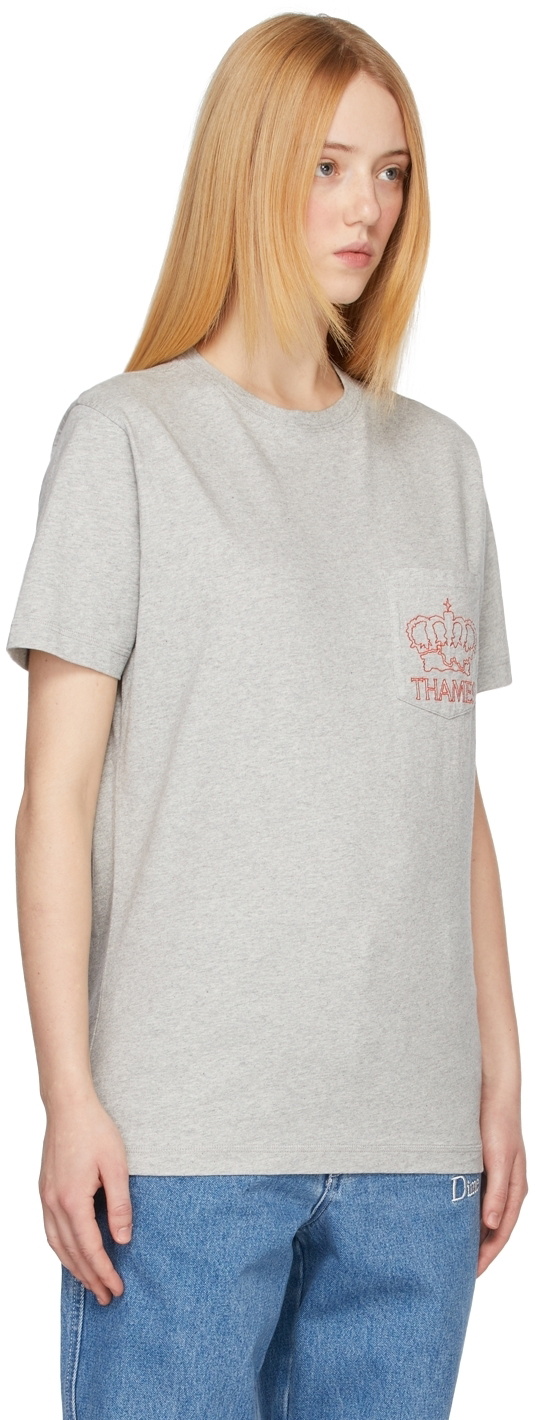 Thames MMXX Grey Logo Poche T-Shirt