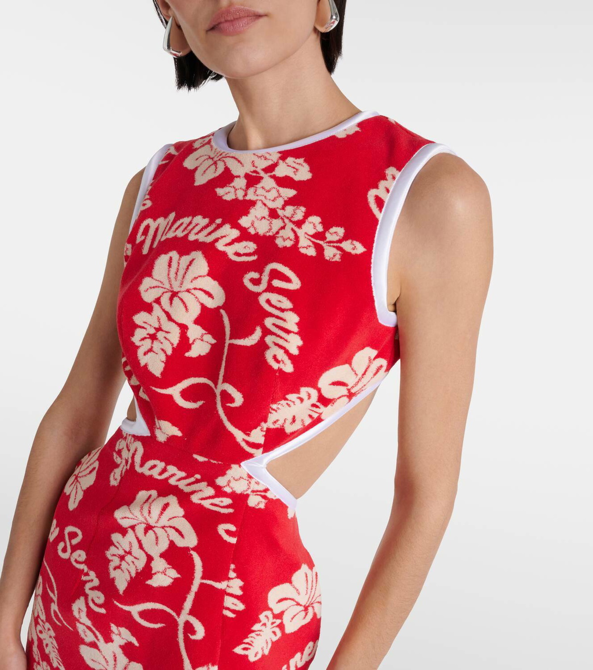 strapless open back dress Champagne Floral Jacquard Mini Dress - Event Dresses