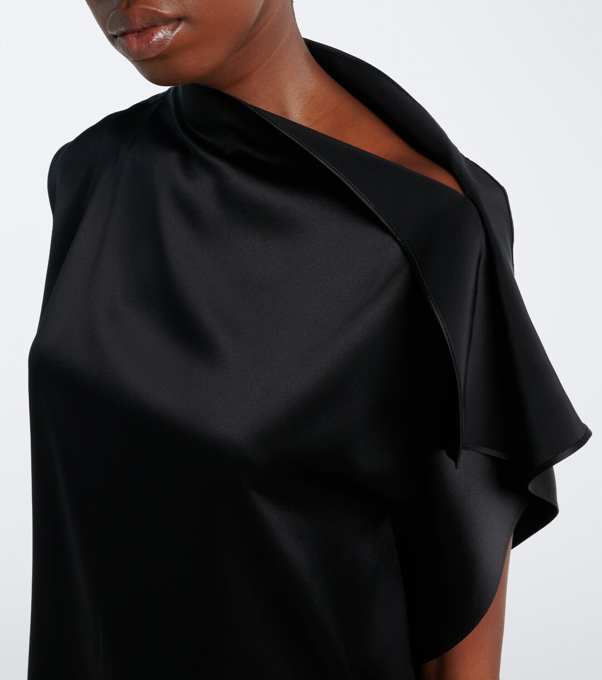 Sportmax Ruffled silk satin top