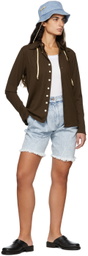 Tanner Fletcher Blue Denim Pleated Rhonda Shorts