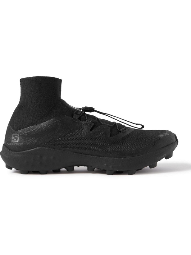 Photo: SALOMON - S/LAB Cross Rubber-Trimmed Coated-Mesh Running Sneakers - Black