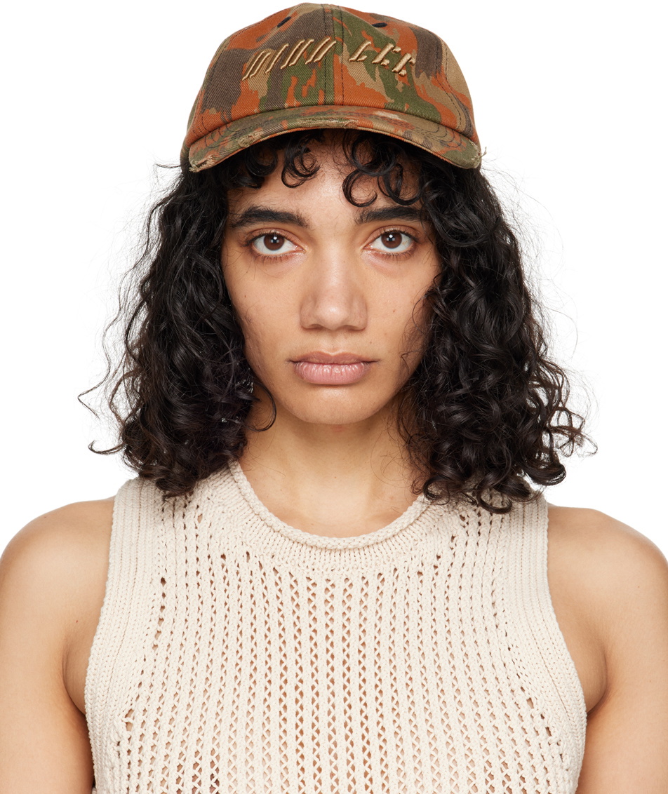 Dion Lee Taupe Frayed Camo Cap