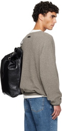 Fear of God ESSENTIALS Brown Holiday Waffle Crewneck 90s Sweater