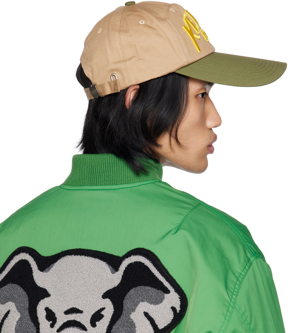 Kenzo Beige Green Long Peak Cap Kenzo