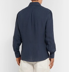 Brunello Cucinelli - Slim-Fit Cutaway-Collar Linen Shirt - Navy