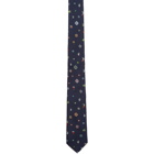 Etro Blue Silk Jacquard Graphic Tie