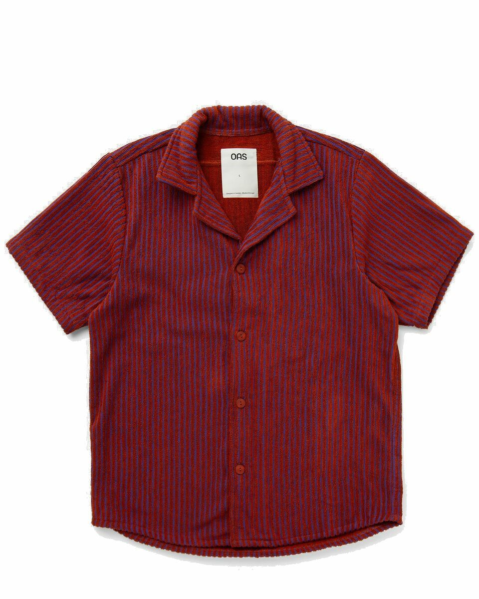 Photo: Oas Deep Cut Cuba Terry Shirt Red - Mens - Shortsleeves