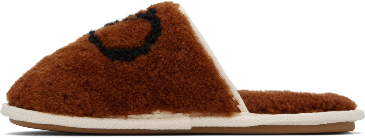 Valentino Garavani Brown Ta Chambre Wool Slippers