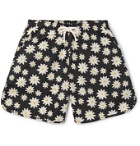 Holiday Boileau - Printed Mid-Length Swim Shorts - Black