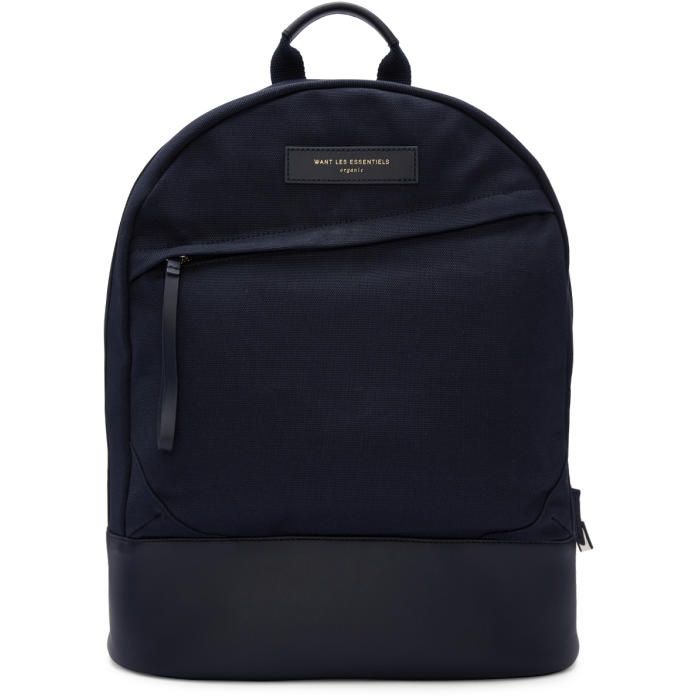 Photo: Want Les Essentiels Navy Canvas Kastrup Backpack