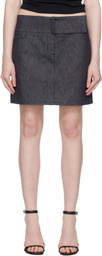Courrèges Gray Belted Denim Miniskirt
