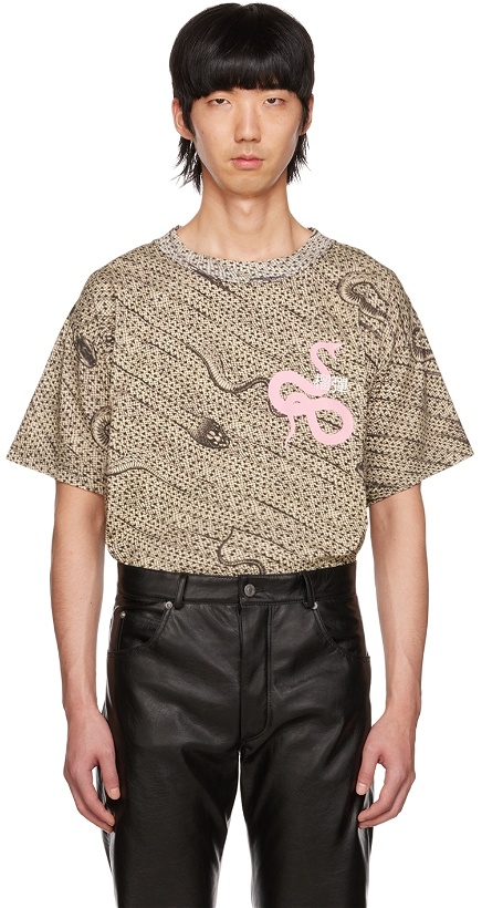 Photo: LU'U DAN SSENSE Exclusive Beige Snake Oversized T-Shirt