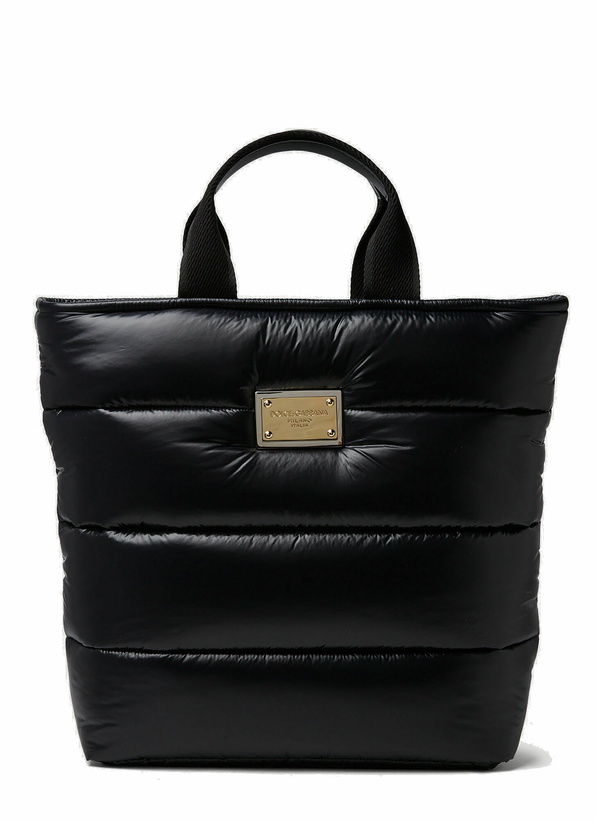 Photo: Logo Plaque Tote Bag in Black