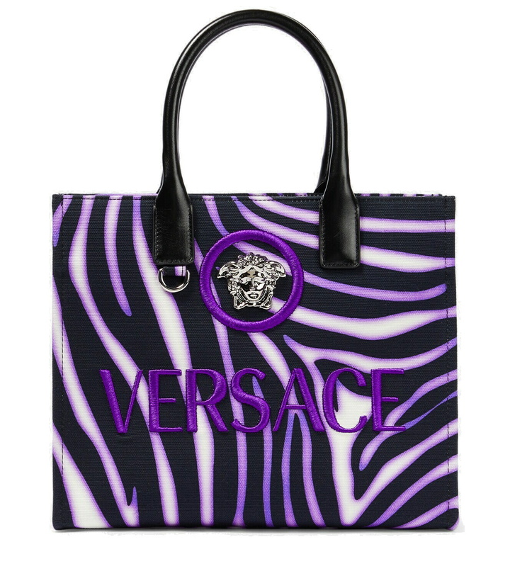 Photo: Versace - Medusa Small zebra-print tote bag