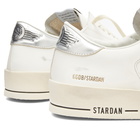 Golden Goose Men's Stardan Leather and Suede Sneaker in White/Grey/Silver
