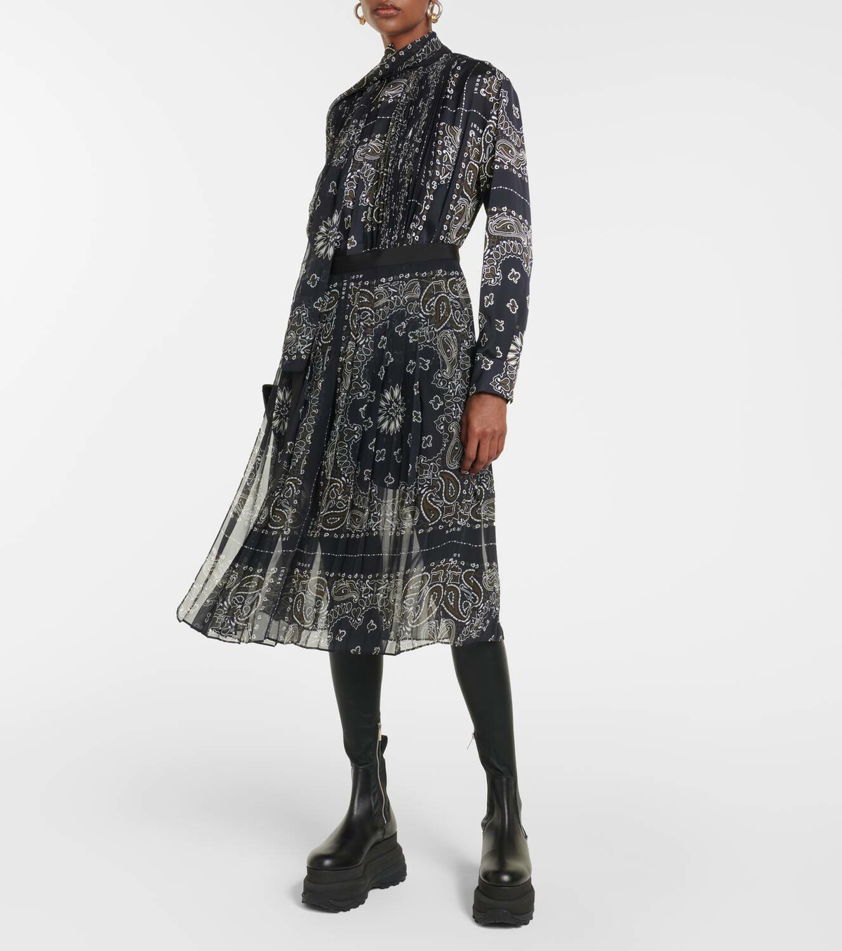 Sacai Bandana-printed midi dress Sacai