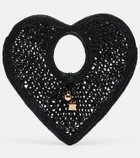 Jacquemus Spiaggia Coeur Small raffia top-handle bag