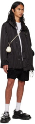 Simone Rocha Black Embellished Button Placket Parka