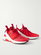 TOM FORD - Jago Suede-Trimmed Mesh and Scuba Sneakers - Red