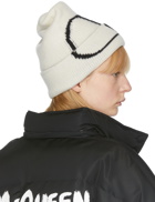 Valentino Garavani Off-White & Black Cashmere VLogo Beanie